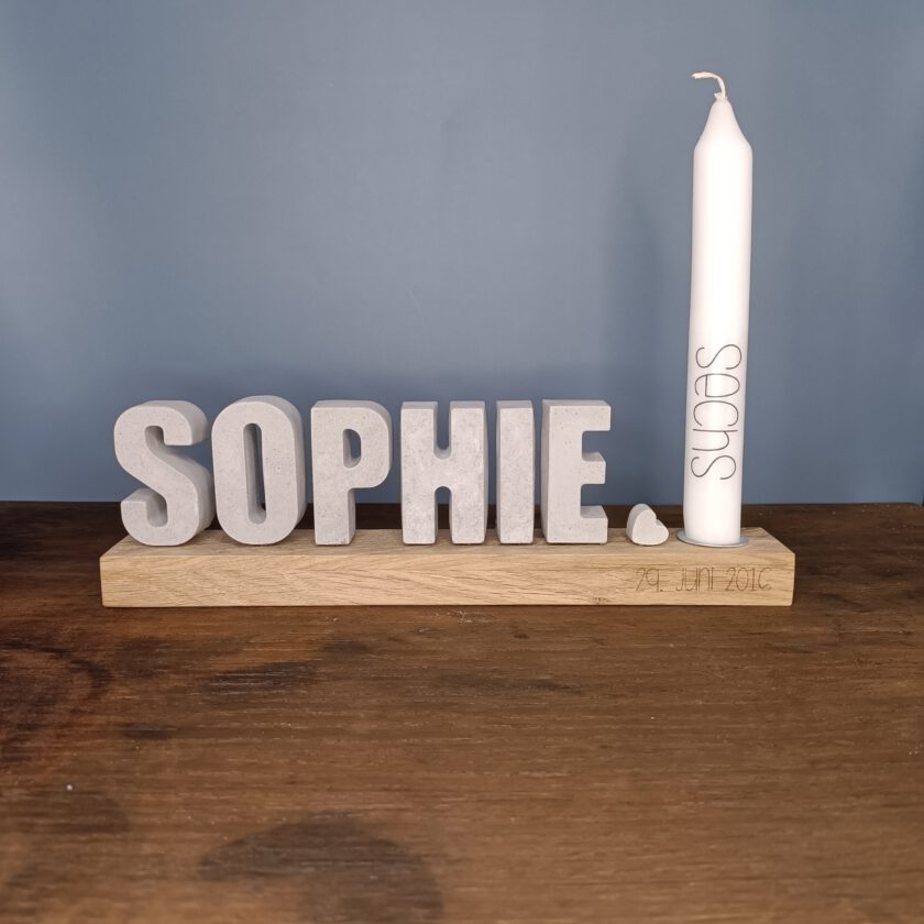 Personalisierbarer Holzblock