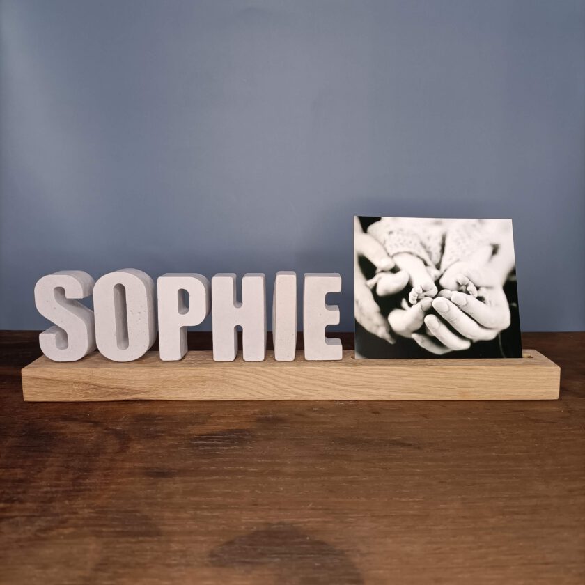 Personalisierbarer Holzblock